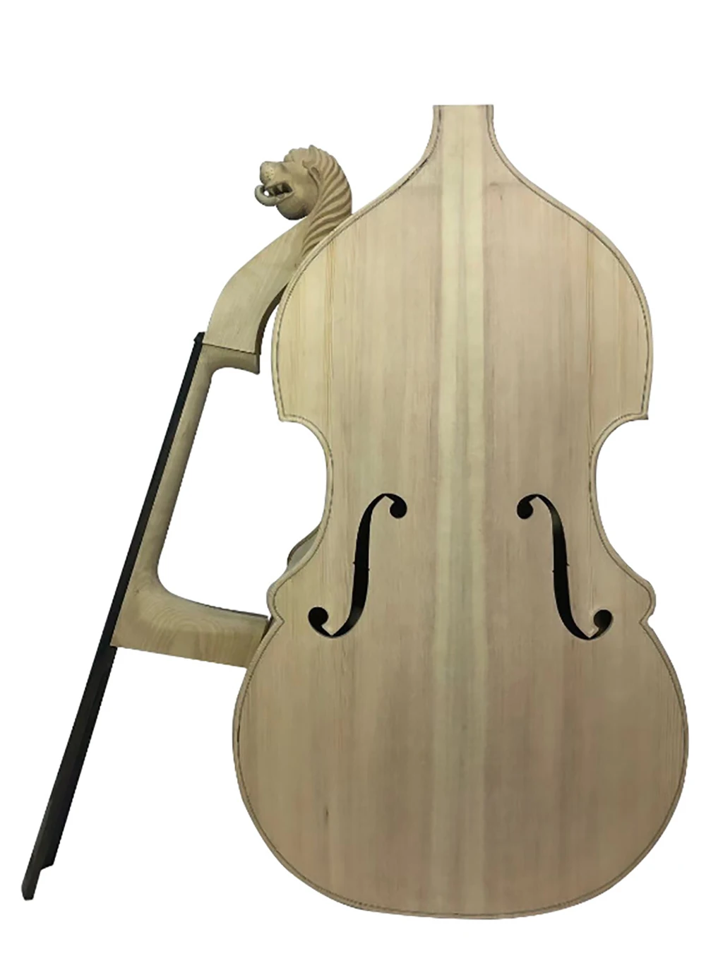 Lion's Head Double Bass All European Wood Unfinished Bass, Shape, 3/4 Semi Finished, White Upright Bass, DIY Contrabass