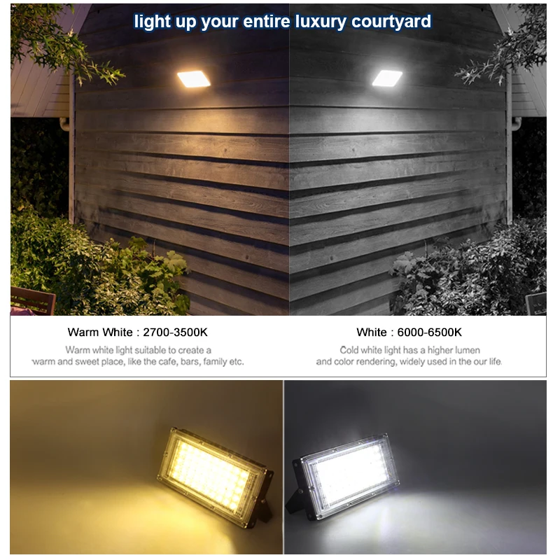 LED Grow Light 50W Full Spectrum AC 220V Plant Floodlight Greenhouse Hydroponic Spotlight