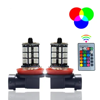 

SEMVIS h7 led car LED RGB fog light remote control colorful flashing fog light modified light wireless remote control h4 led