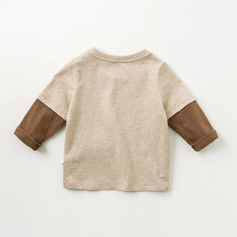DBA10886 dave bella/осенне-зимний пуловер с принтом для маленьких мальчиков детская футболка с длинными рукавами хлопковые топы для малышей, детские футболки