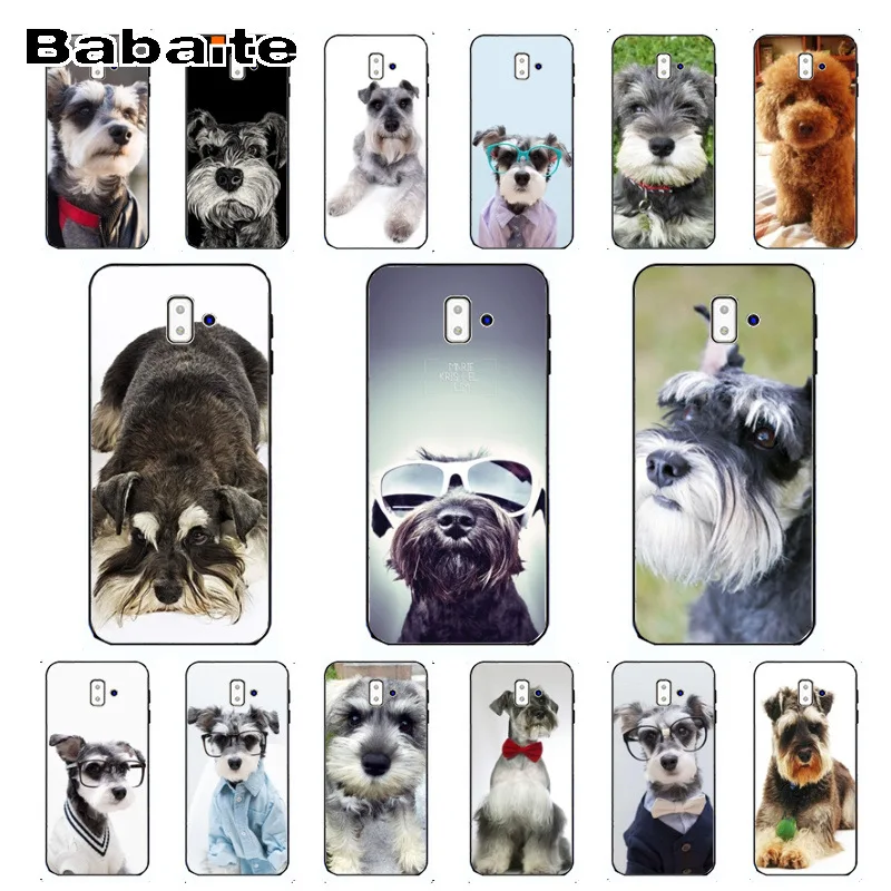 

Coque for galaxy j6 2018 Miniature schnauzer puppy dog Shell Phone Case For samsung Galaxy A6 A8 A9 A10 A30 A50 Mobile Cover