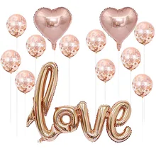 Мульти конфетти воздушные шары День Святого Валентина Праздничная гирлянда из бумаги любовь воздушные шары с дизайном «сердце» для украшения свадебной вечеринки