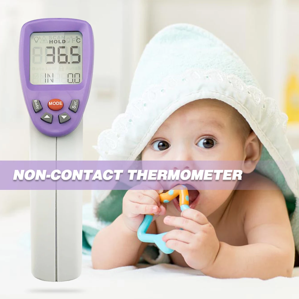 

Digital Infrared Thermometer Forehead Non-Contact Infrared Thermometer IR Temperature Gun Meter with Fever Alert Baby Forehead