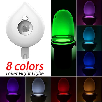 

ChicSoleil Motion Sensor Toilet Light Smart Toilet Seat Night Light 8 Colors Changeable Waterproof WC Lamp