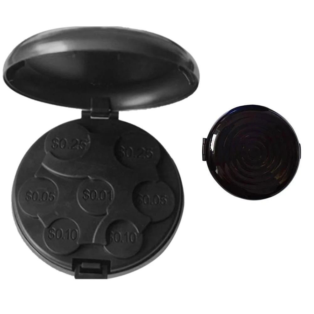 

Aluminum Alloy Organizer Round Dispenser Storage Collection Container Portable Coin Box Case Euro Dollar Money Display Purse