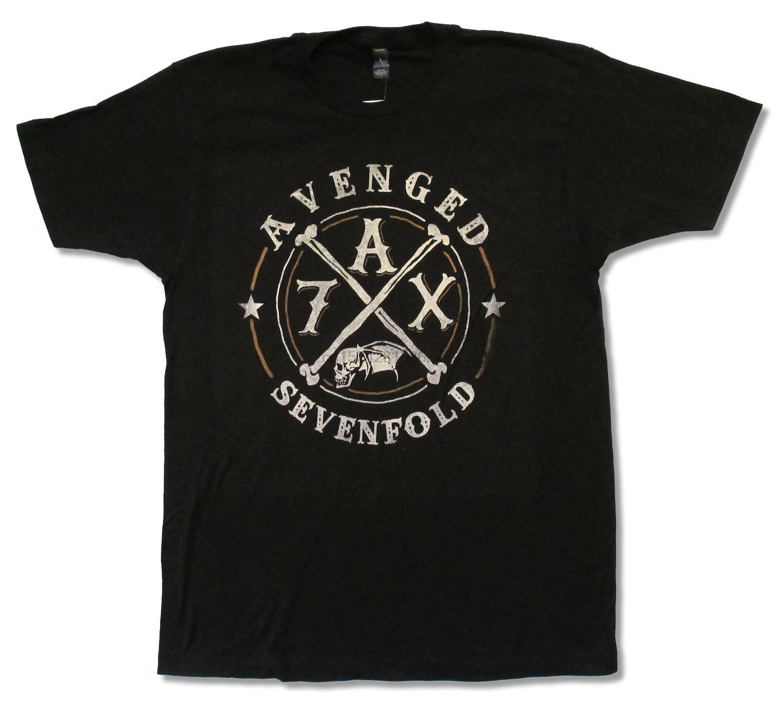 Черная футболка с надписью AVENGED SEVENFOLD CROSSING OVER TOUR новинка 2014 Официальный подарок A7X