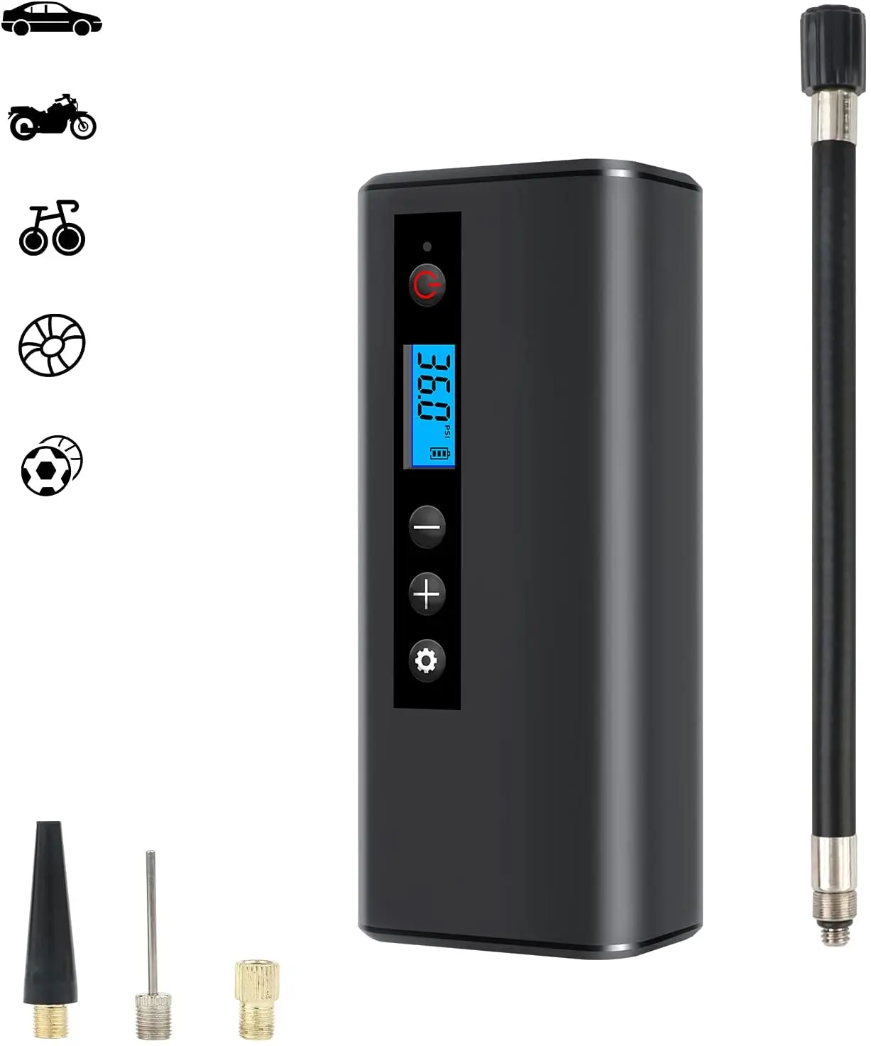 Car Digital Air Pump 150PSI Tyre Inflator Compressor Mini Portable 4000mAh Power Bank Wireless for Bicycle Ball | Автомобили и
