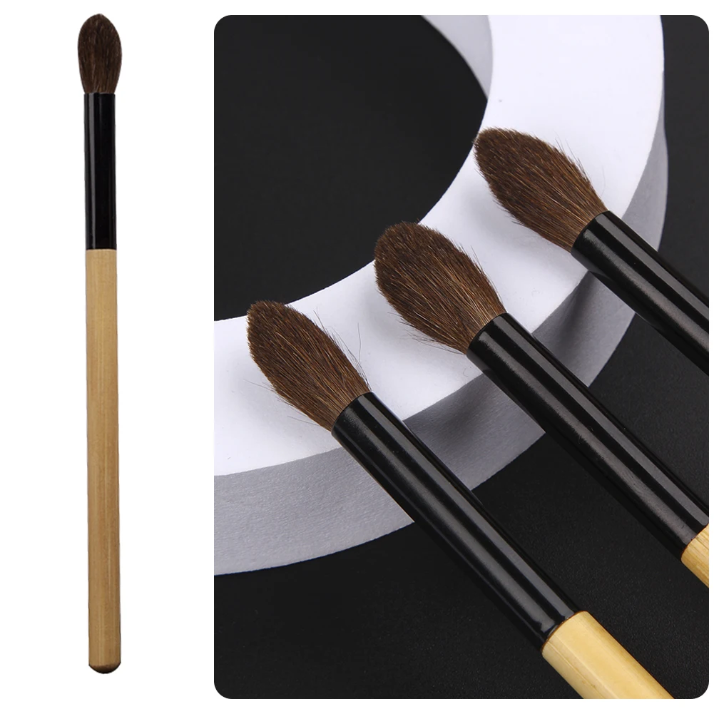 Makeup Brush Set Makeup Brush Makeup Tool Set Makeup Tool Horse Hair Crease Blending Brush Eyeshadow Makeup Cosmetic kit Wooden Handle Eye Blender Brushes 1pc