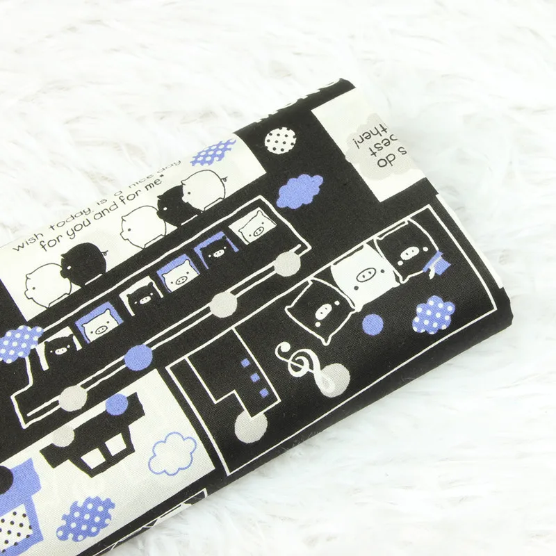 Полметра тонкая хлопковая ткань с животным принтом музыкальной ноты ручной работы DIY Одежда платье детская одежда хлопок CR-212