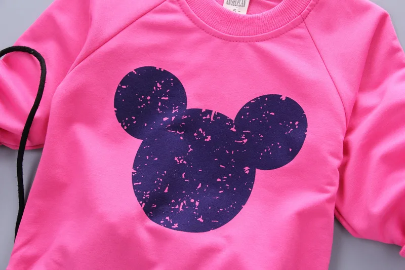Детская осенняя одежда с Микки Маусом; комплект одежды для детей из двух предметов; одежда для малышей с длинными рукавами; Эксклюзивная детская одежда; Спортивный костюм для мальчиков и девочек