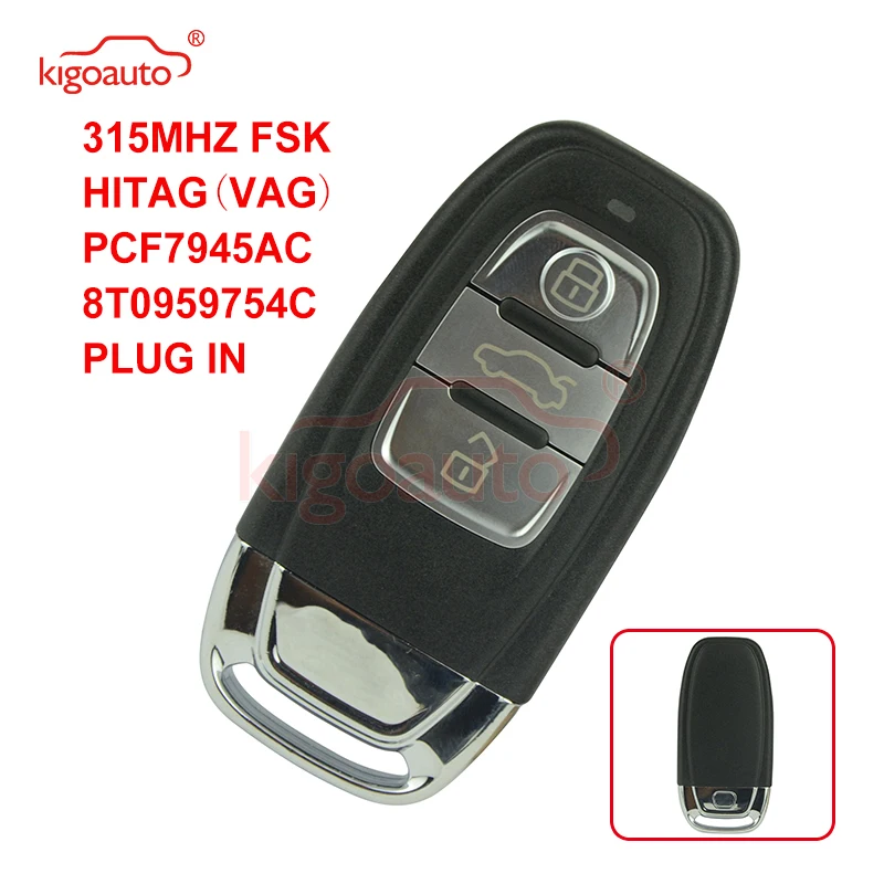 

Kigoauto 8T0959754C auto key 3button 315Mhz smart key for Audi A4