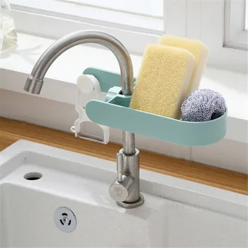 

Plastic Faucet Drain Storage Rack Kitchen Sink Sponge Rag Bracket Rack Bathroom Kitchen Clip Dish Cloth Shelf Organizer
