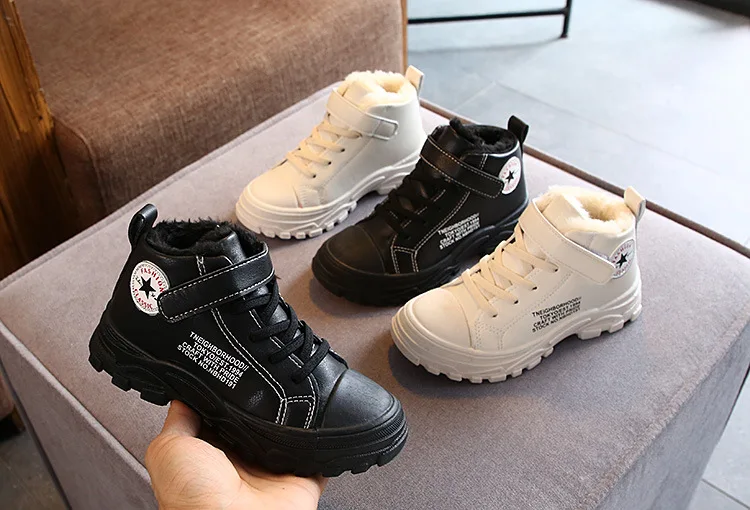 New Brand Children Ankle Boots Fashion Martin Boots For Boy Girl Winter Toddler Sneakers Size 26-37