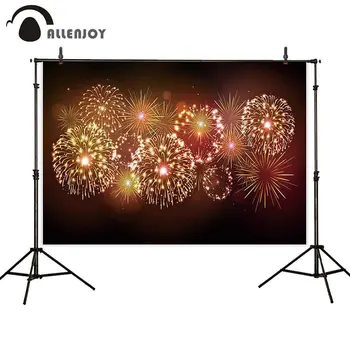 

Allenjoy New Year Party Banner Night Colorful Glitter Firework Bokeh Festival Decor Photocall Christmas Event Backdrop Wallpaper