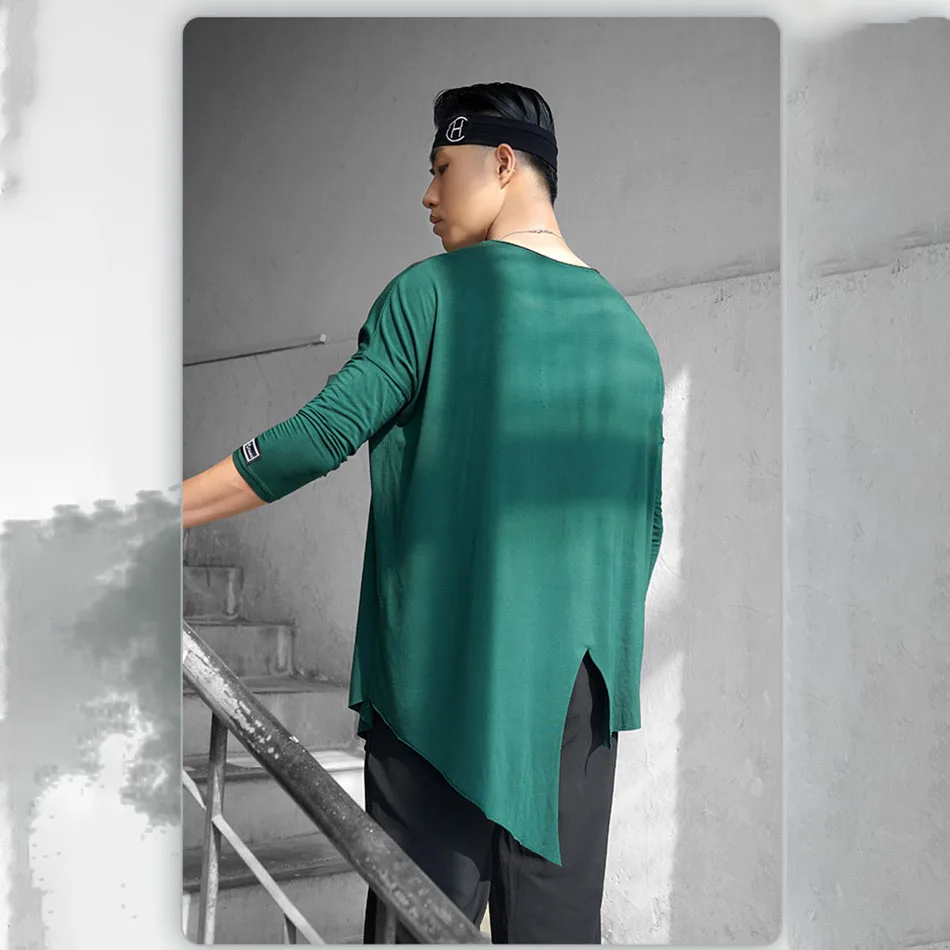 Male Latin Dance T-Shirt Round Neck Men Dance Shirt Ballroom Latin Dancing Clothes Professional Competition Dancewear dance shirts