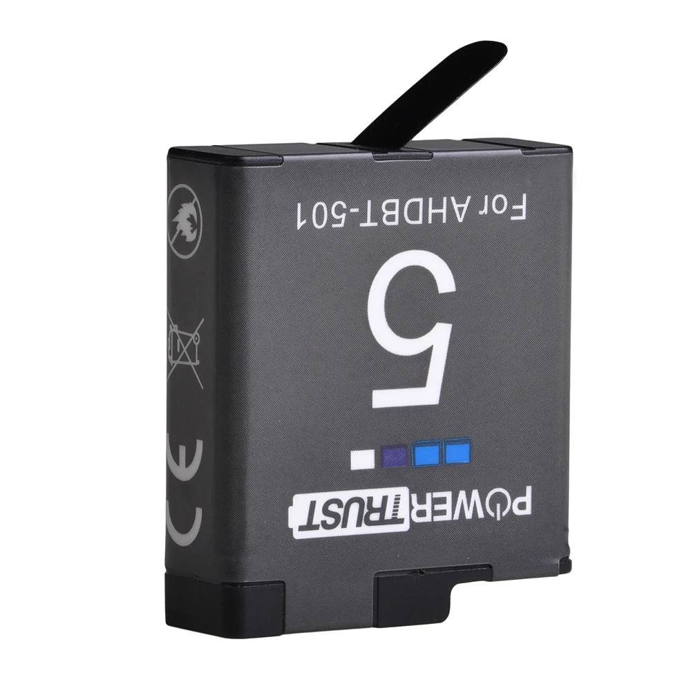 PowerTrust Аккумулятор для GoPro hero 8 hero 7 hero 6 hero 5 черный аккумулятор+ USB тройное зарядное устройство с портом type C для GoPro hero 7 6 8