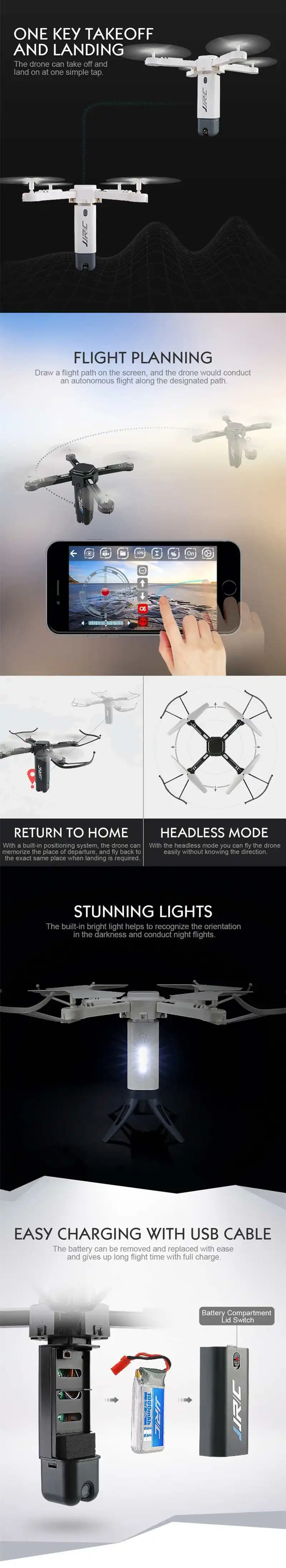 JJRC H51 Rocket-like 360 wifi FPV с камерой HD 720P режим удержания высоты RC Selfie Дрон Квадрокоптер VS JJR/C H37