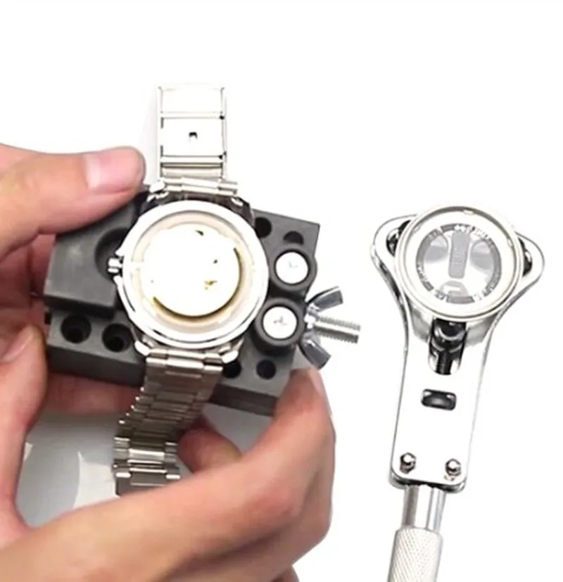 

Watch Repair Tool Waterproof Screw Adjustable Back Case Opener Wrench Remover Steel PE Watch Repair Tool Back Cover Opener