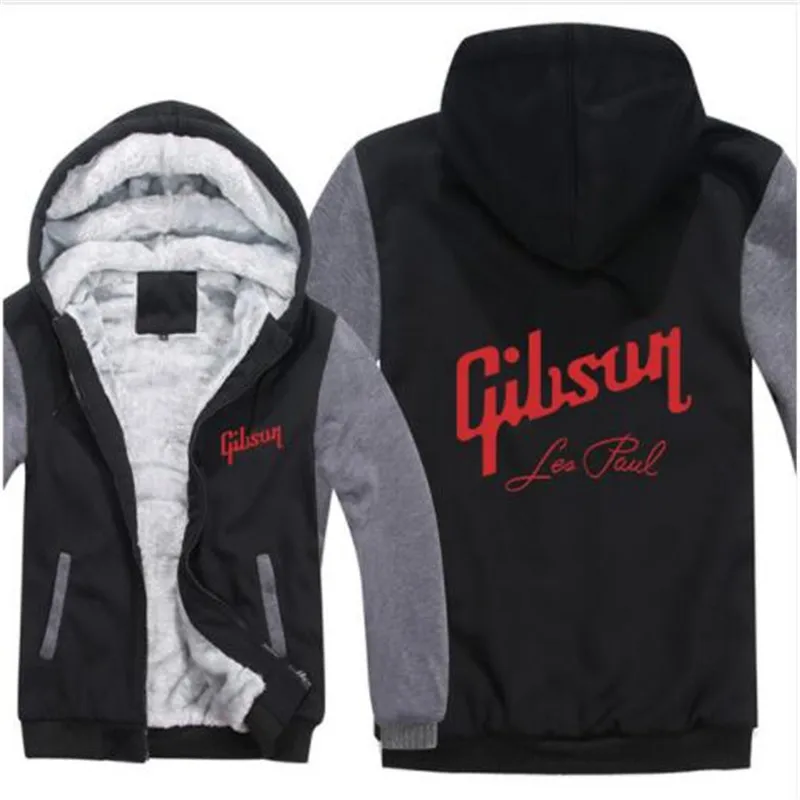 Толстовки Gibson зимняя куртка для мужчин повседневная шерстяная подкладка флис Gibson Les свитшоты Paul пуловер с капюшоном