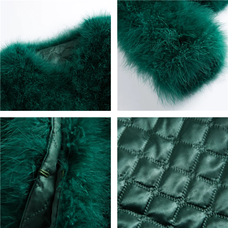 Pudi, новинка, Женское пальто из натурального меха страуса карамельного цвета, Женское пальто из турецкого меха,, повседневная короткая куртка-парка CT902