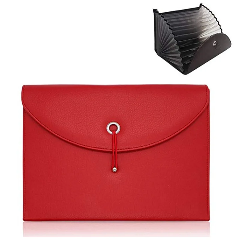 

Customizable Wholesale A4 Leather File Pouch Business Folder Multifunctional Portfolio File Bag Gift Promotional