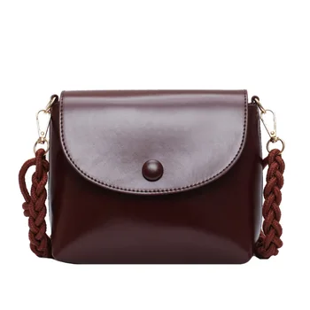 

2020 spring new fashion wild retro oil leather small square bag women's woven shoulder diagonal bag foreign trade wholesale