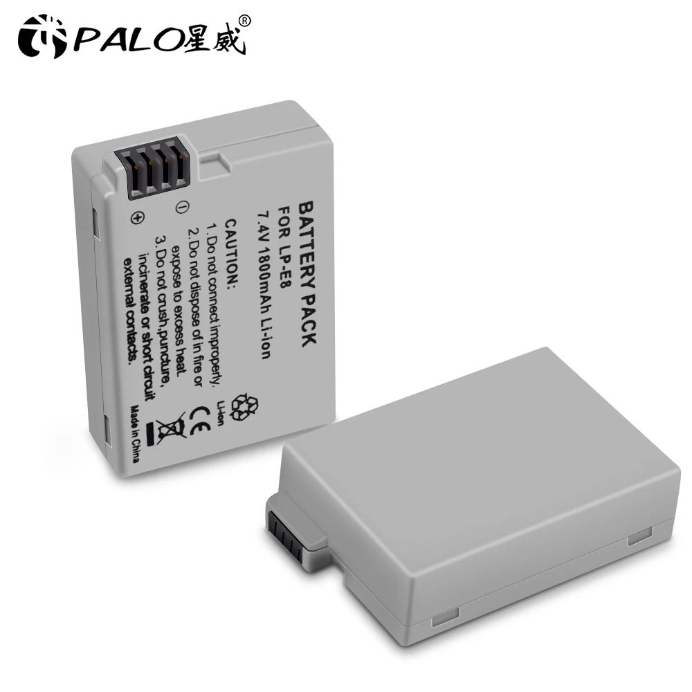 PALO LP-E8 LPE8 LP E8 1800 мА/ч, 7,4 V батарея камеры AKKU емкостью чехол для цифровой однообъективной зеркальной камеры Canon EOS 550D 600D 650D 700D X4 X5 X6i X7i T2i T3i