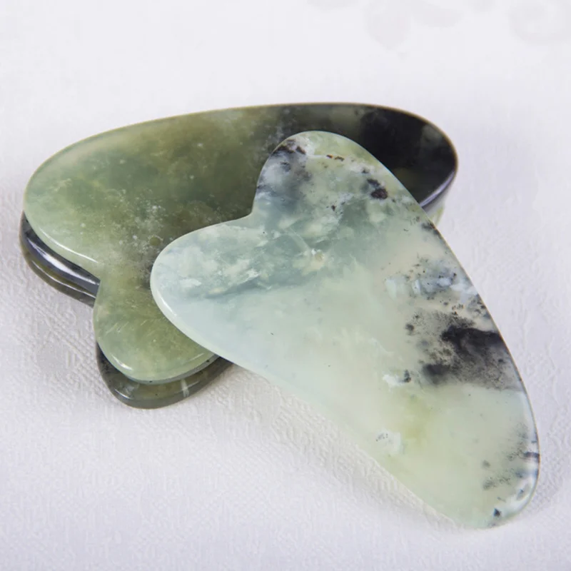 Gua Sha-rascador de piedra de Jade Natural para masaje Facial y corporal, piedra de cuarzo Natural, raspado de cuidado Facial y corporal, masaje saludable, 1 Uds.