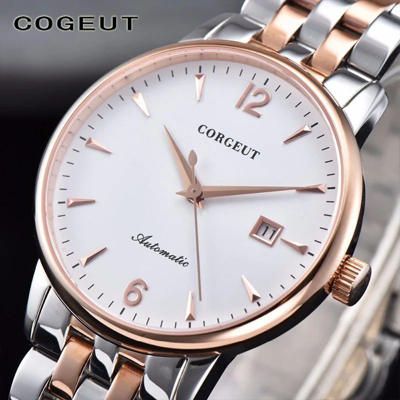 

Automatic men mechanical watch 40mm Corgeut sapphire Business fashion Classic waterproof male golden wrist watch