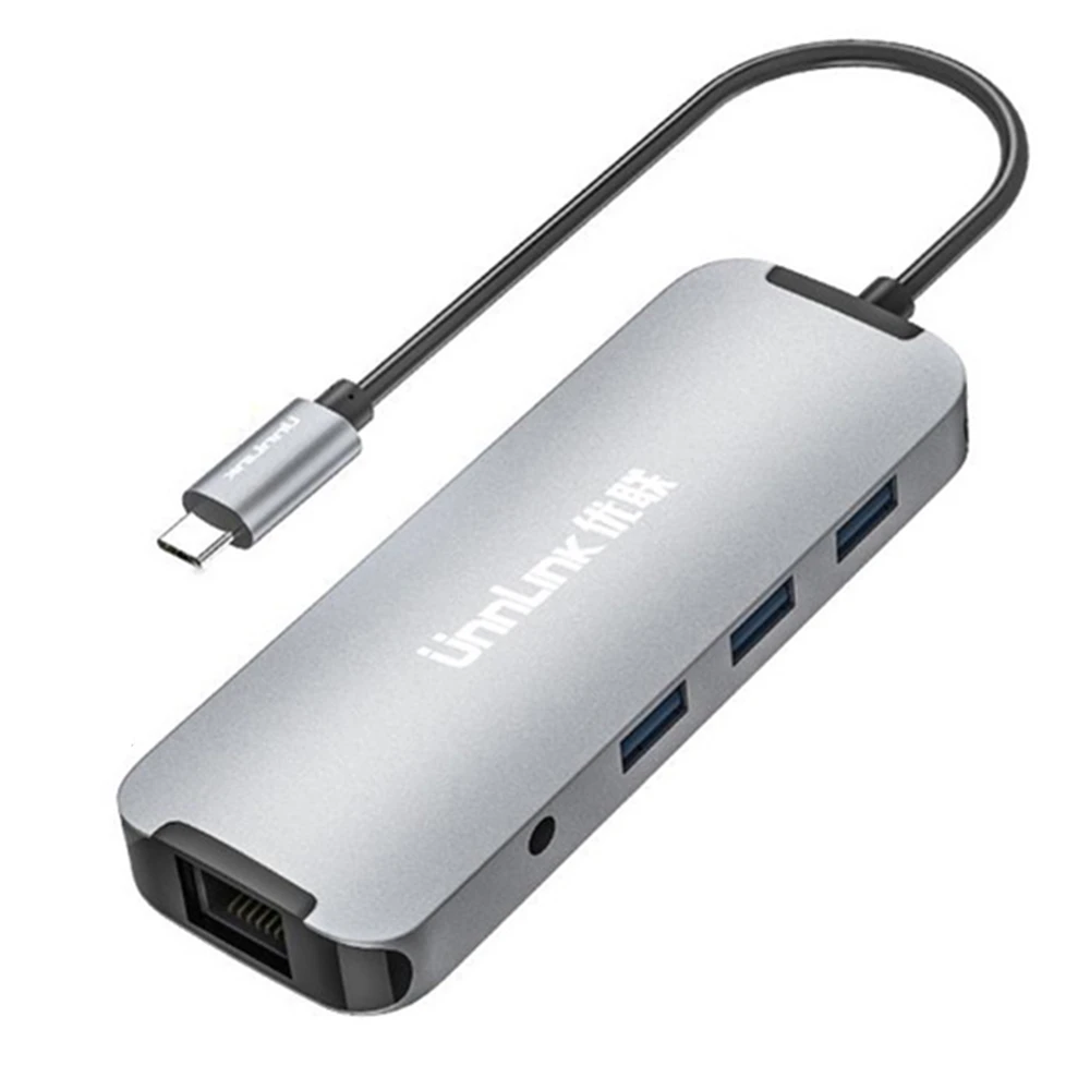 Unnlink USB C концентратор Тип C концентратор HDMI 3,5 мм аудио RJ45 Thunderbolt 3 док-станция адаптер для MacBook Pro Galaxy S9 S10 P20 P30 Dex