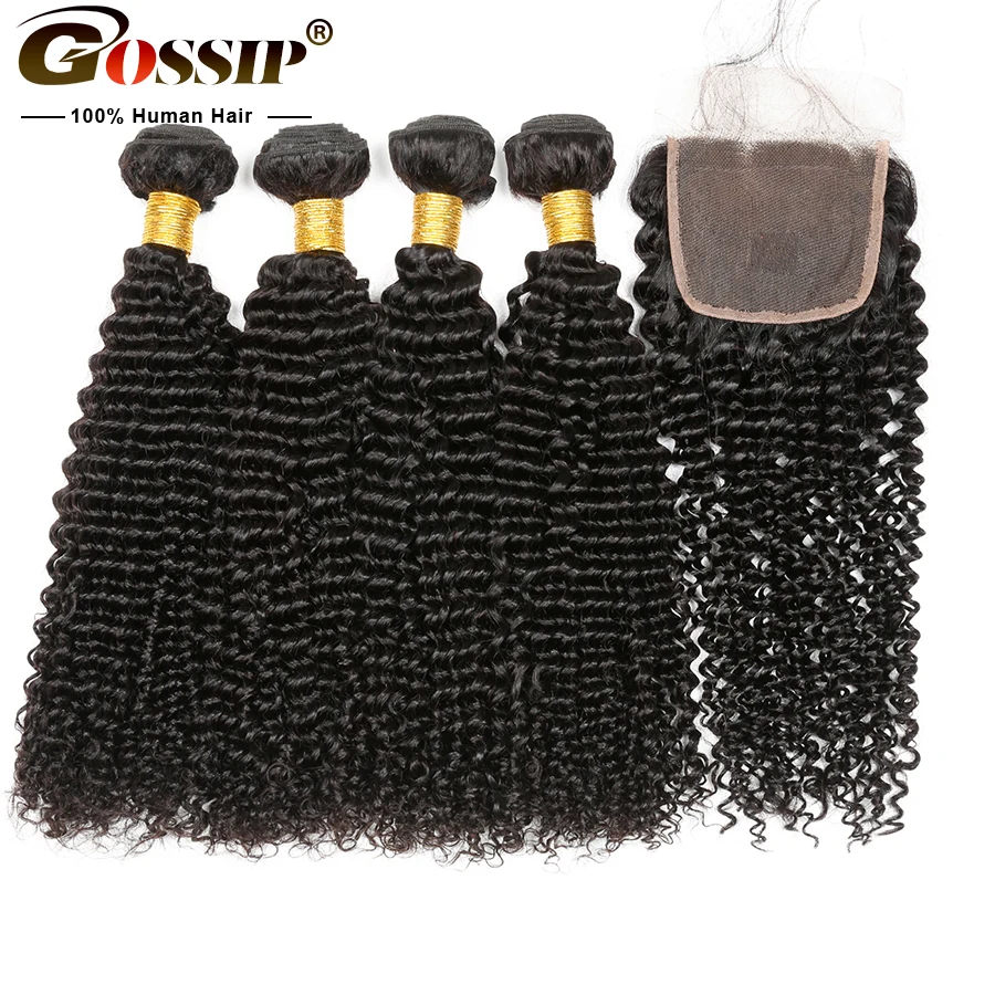 Mongolian-Kinky-Curly-3-Bundles-With-Closure-Human-Hair-Bundles-With-Closure-Gossip-Remy-Hair-100