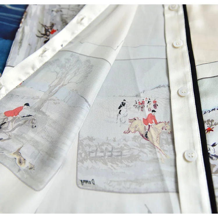 Новая шелковая рубашка для конного спорта женская сумка с длинным рукавом шелковая рубашка модный топ