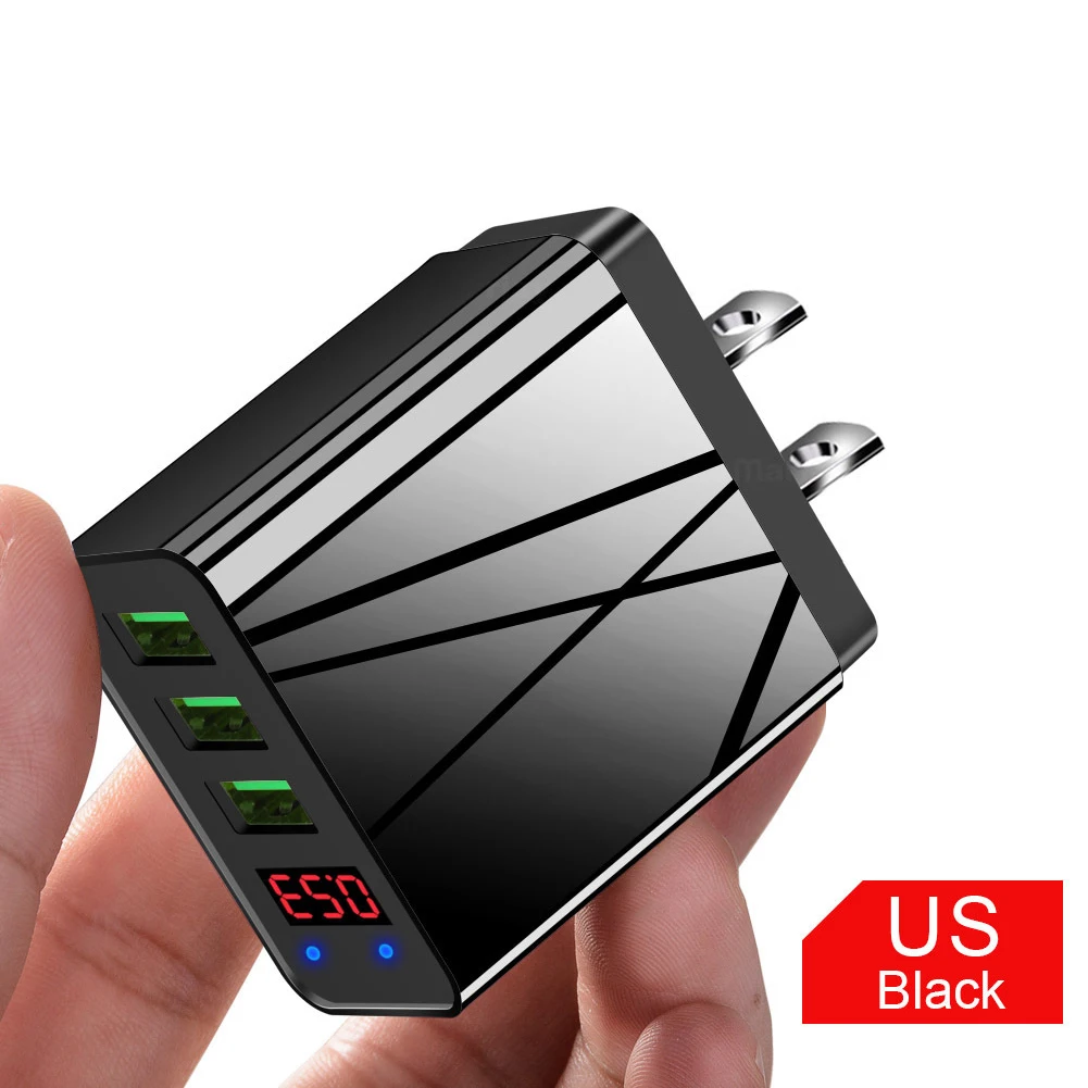 Быстрый безопасный Универсальный практичный 3 USB портативный интеллектуальный индикатор цифровой дисплей адаптер Travle зарядное устройство для телефона стабильный ток