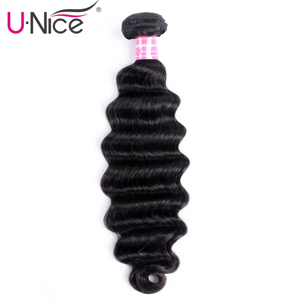 

Unice Hair Brazilian Hair Bundles Loose Deep Wave Natural Color 100% Human Hair Extensions Remy Hair Natural Color 1 Piece