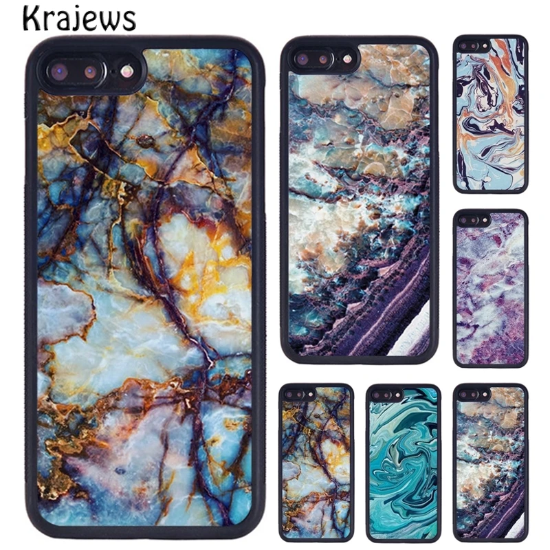 Бирюзовый золотистый мраморный синий телефонный чехол krajew чехлы для iPhone 5 6S 7 8 plus