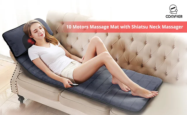 Comfier Massage Mat, Full Body Heated Massage Pad with Movable Shiatsu