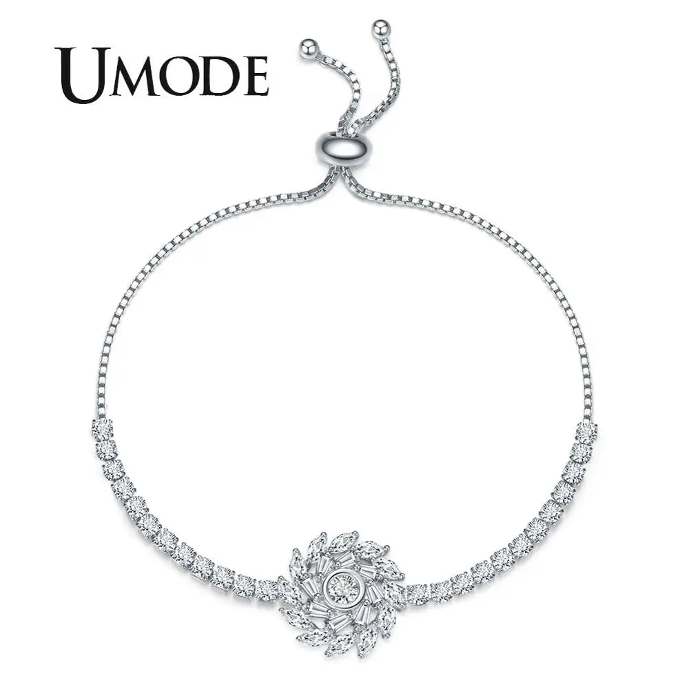 UMODE фейерверк теннисные браслеты для женщин и девочек свадебные прозрачные CZ Кристальные браслеты Femme вечерние Подарки Ювелирные Изделия Bague UB0209