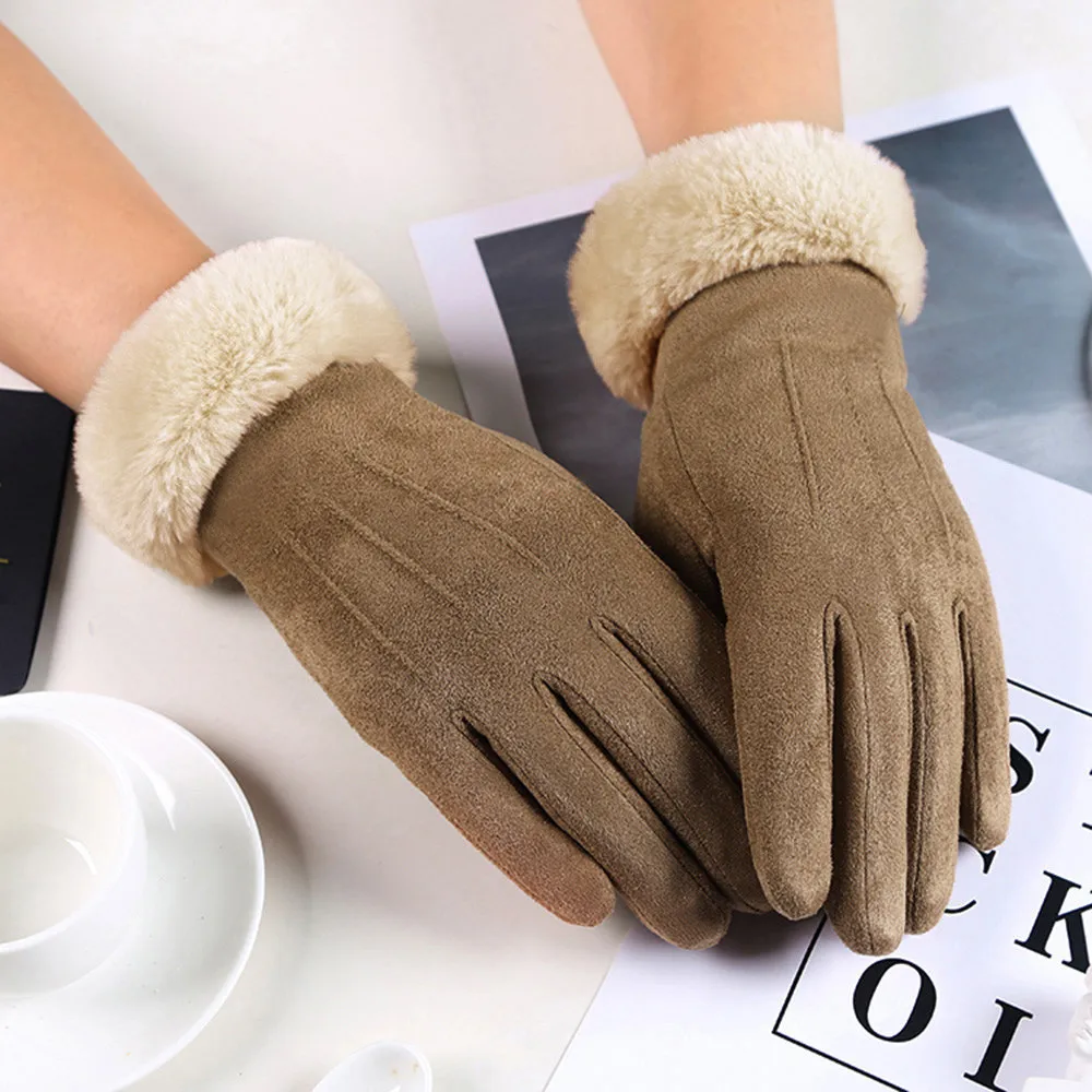 Женские зимние перчатки плюс бархатные модные элегантные ветрозащитные Теплые наручные перчатки женские перчатки для вождения с сенсорным экраном 19NOV21 - Цвет: CO