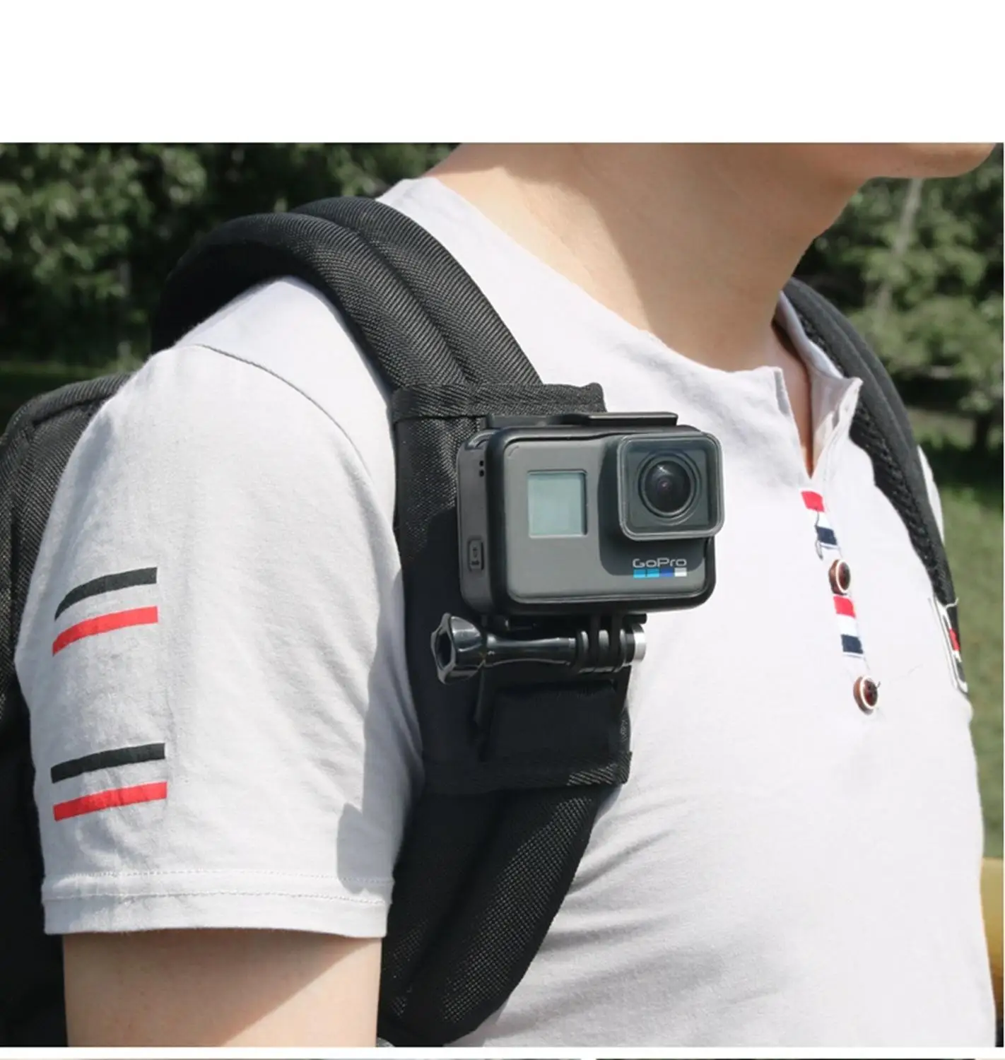 Angolo Regolabile A Sgancio Rapido Zaino Clip Girevole Spalla Strap Mount Adapter Per Gopro Dji Osmo Sony Xiaomi Iphone
