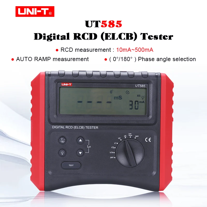 UNI-T UT585 UT586 цифровой УЗО(ELCB) тестер; защита от утечки переключатель Тестер Авто рампы/соединения проверки/блокировки измерения/удержания данных - Цвет: UT585