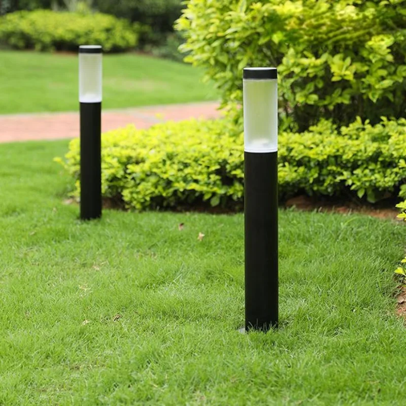 Garden Light Black Silver Stainless Steel Led Outdoor Lawn Lamp Bollard Light Pathway Wateproof Garden Lamp Grassplot Landscape Lawn Light