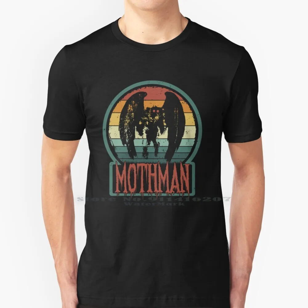 Mothman - Retro Vintage Point Piacevole, Wv Cryptid Gift T Shirt 100% Puro Cotone Retro Mothman Mothman The Moth Man Full Moon