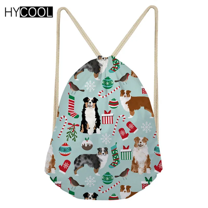 HYCOOL, спортивная сумка, Австралийская овчарка, сумка на шнурке, женский рюкзак, спортивные сумки для фитнеса, гимнастический мешок, для улицы - Цвет: ZJZ518Z3