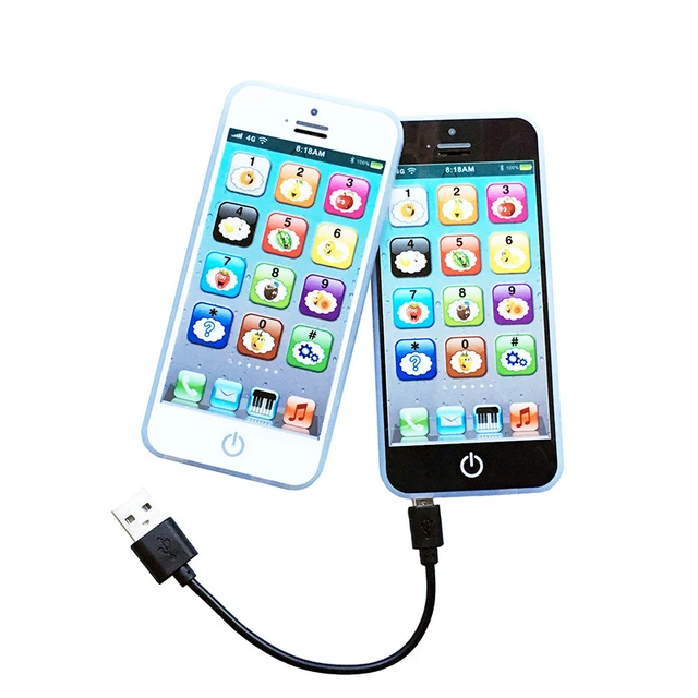 Téléphone portable musical anglais avec LED pour enfant, jouet  d'apprentissage lumineux, cadeau pour bébé