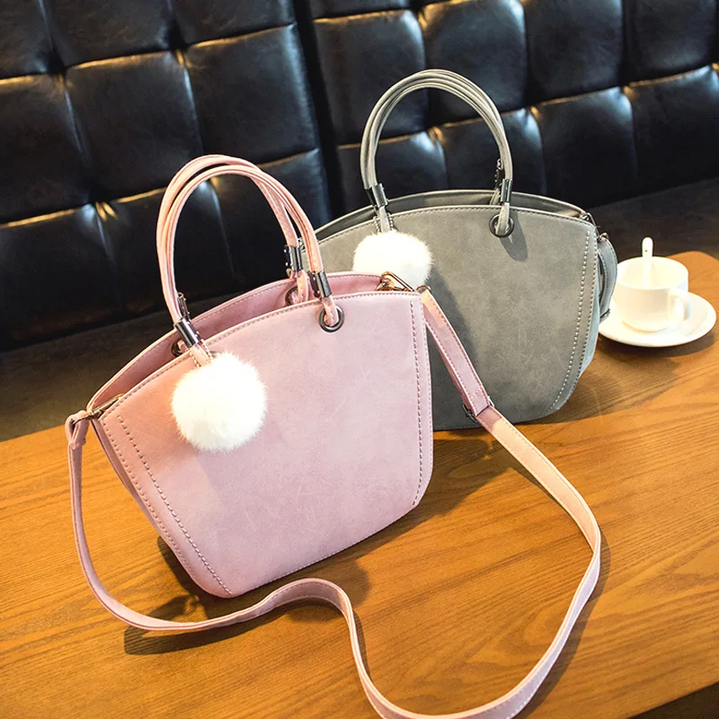 

2019 Korean Version of The New Women's Bag Retro Sand Bag Fluffy Tote Bag Handheld Oblique Span