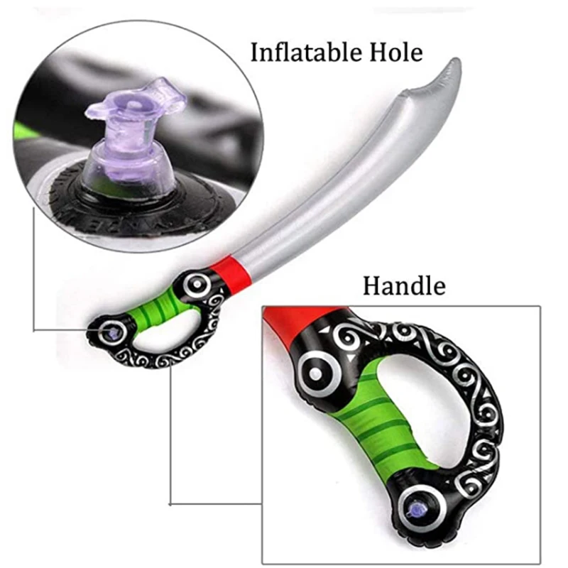 Inflatable Swords Toys Children Kids Outdoor Fun Pool Swim Water Play Pirate Cutlass Soft