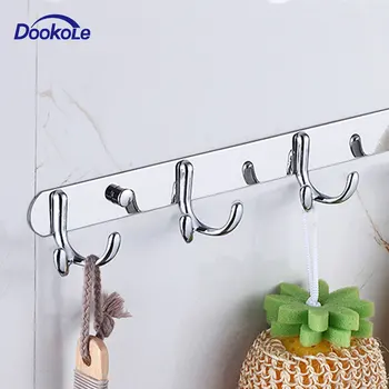 

Wall Mount Coat Hooks,3/4/5/6 Tri Hooks Heavy Duty Stainless Steel Hook Rail for Coat Hat Towel Robes Bathroom Entryway