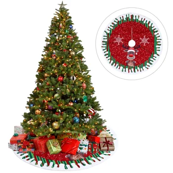

1pc Delicate Christmas Tree Deer Skirt Cloth Carpet Xmas Tree Bottom Cover