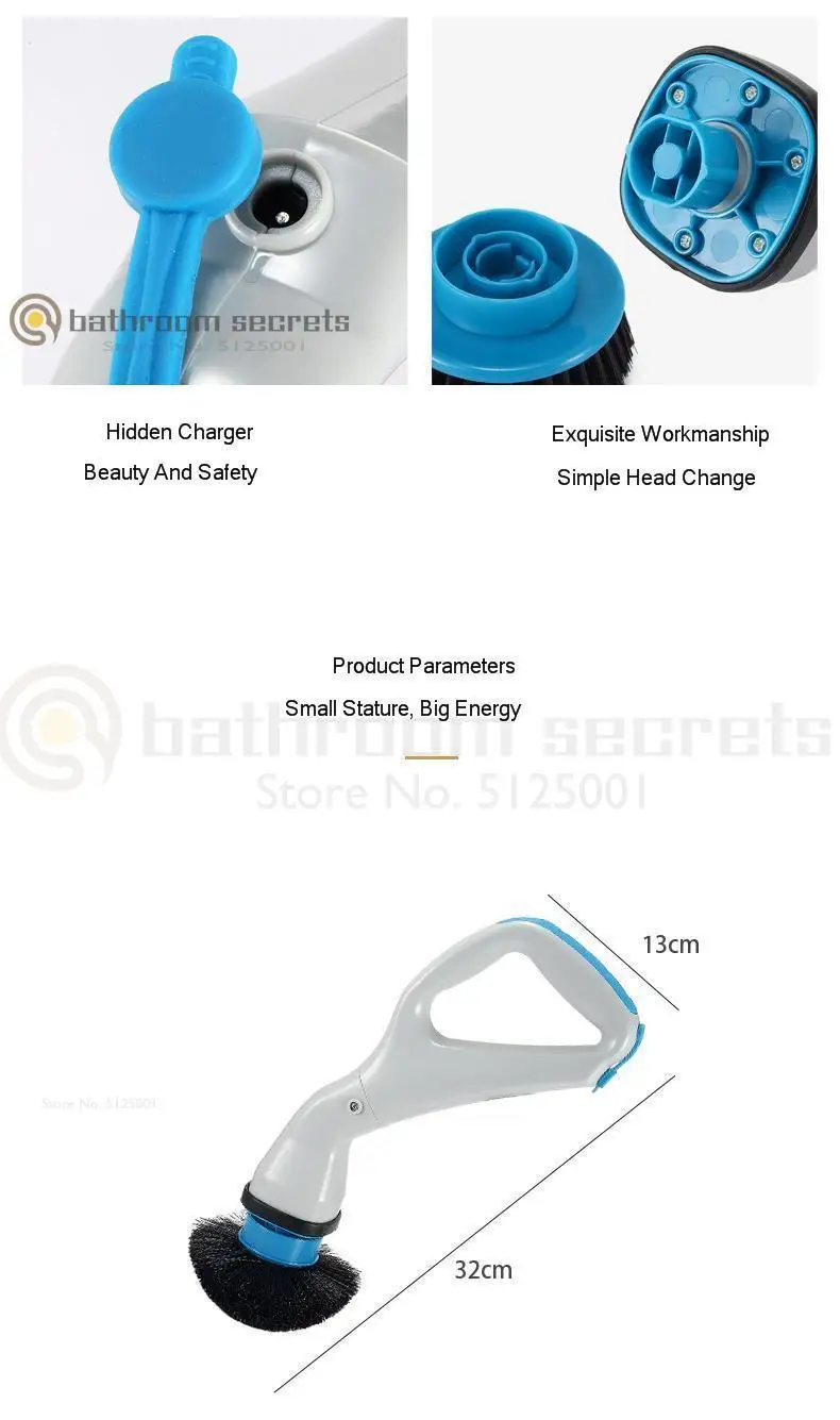 Wireless Rechargeable Bathroom Brushing Bathroom Ceramic Tile Crevice Wall Corner Multi-functional Cleaning Brushing Glass