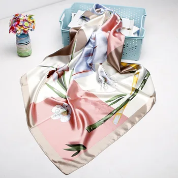 

Square women chiffon classic female silk scarves office ladies neckerchief shawl Scarf foulard muffler bandanna Hijab wrap